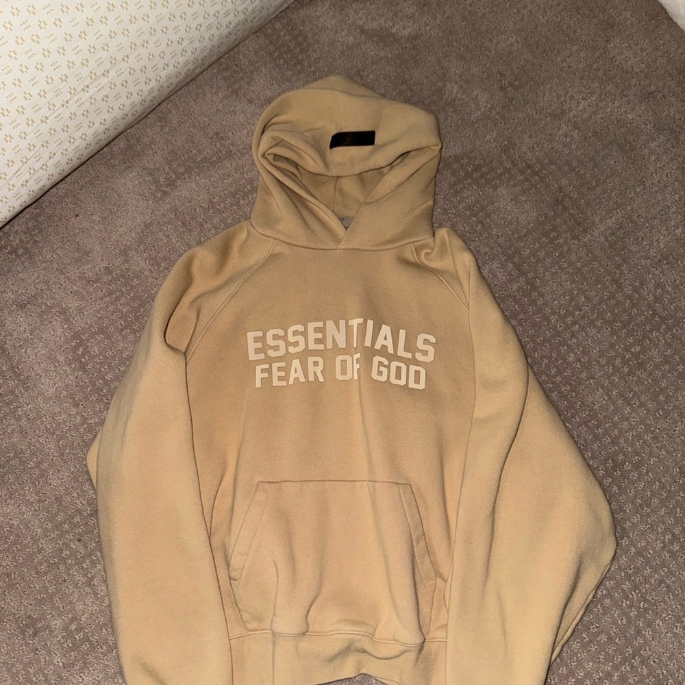 Fear of God Essentials Beige Hoodie